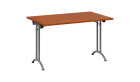 SLA 125 lak skládací jednací stůl 1250x800, deska 25 mm, podnož stříbrný lak, deska třešeň šumavská